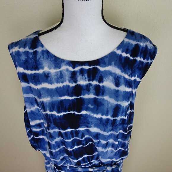 Jessica Howard Tie Dye Dress Women's Plus Size 22W Blue Stretch - Picture 3 of 8